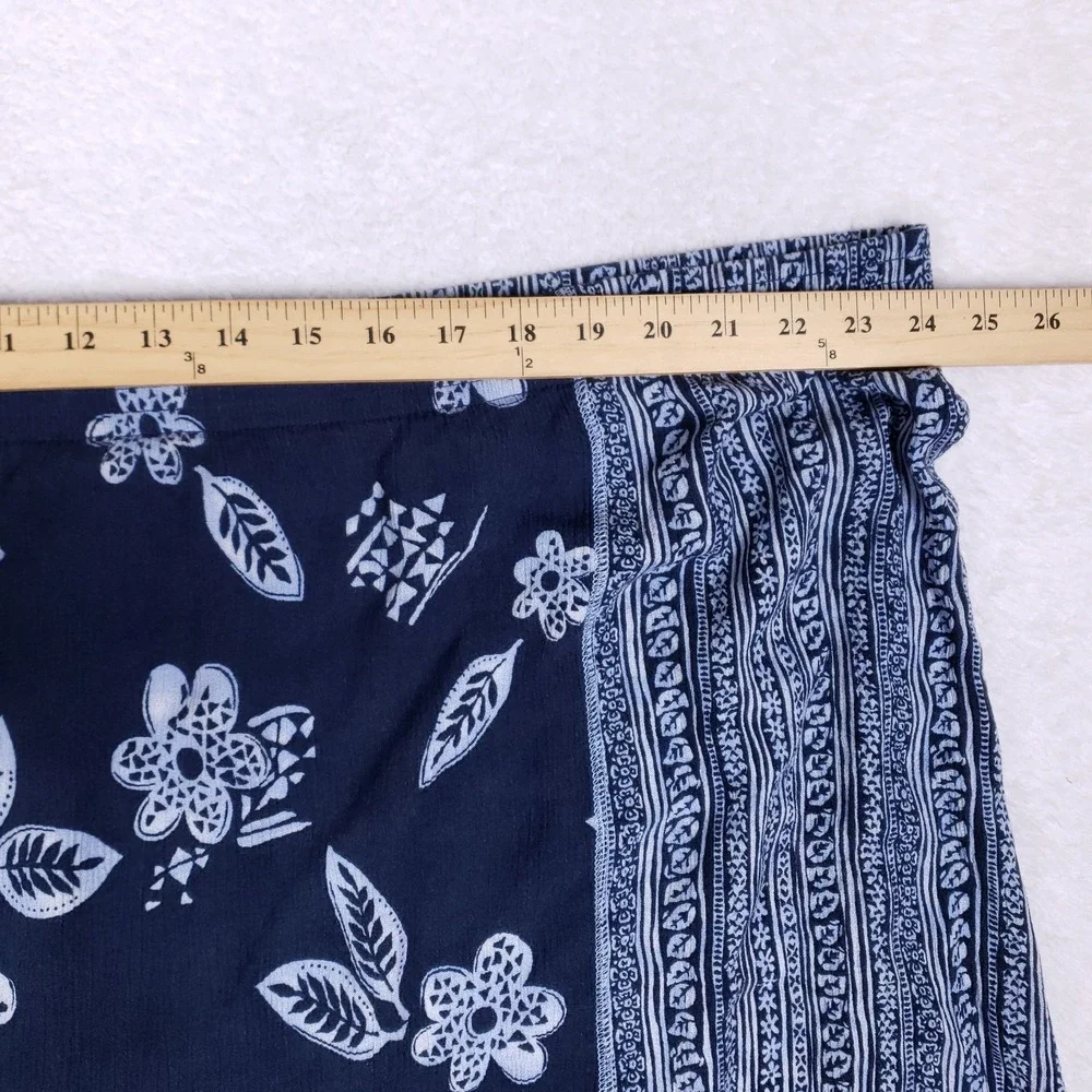 Fashion Bug Patchwork‎ Print Rayon Skirt Size 30/32 Blue Boho Mixed Pattern